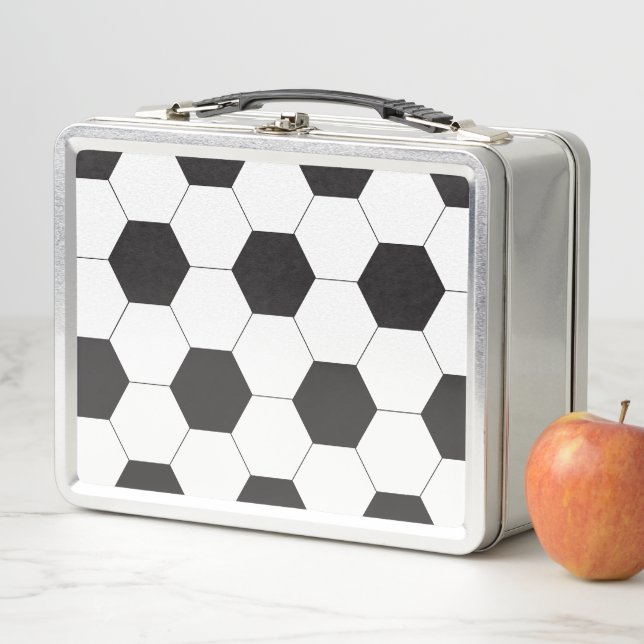 Soccer Ball Pattern Back to School Metal Lunch Box (In Situ)