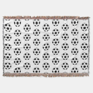 Soccer Ball Pattern Black White Sports Fan Gift Throw Blanket