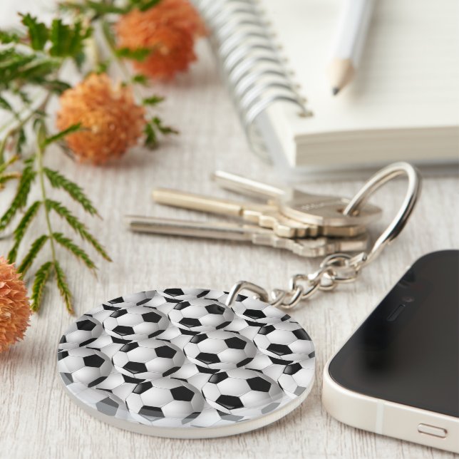 Soccer Ball Pattern Key Ring (Front Right)