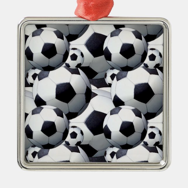 Soccer Ball Pattern Metal Tree Decoration (Front)
