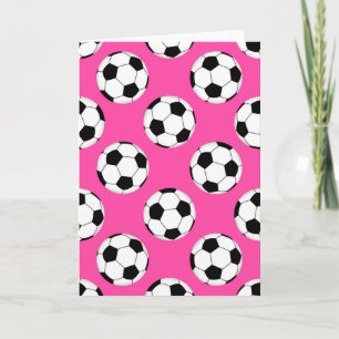 Soccer Ball Pattern Pink Card