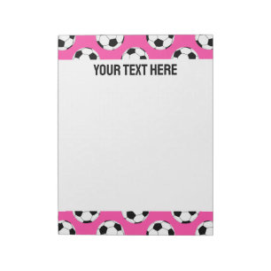 Soccer Ball Pattern Pink Notepad