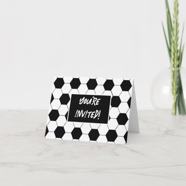 Soccer Ball Pattern Template Invitation Card (Front)