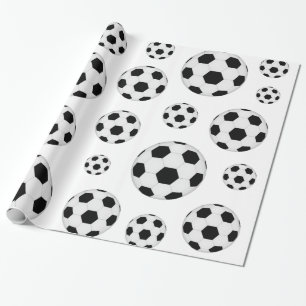 Soccer ball pattern wrapping paper
