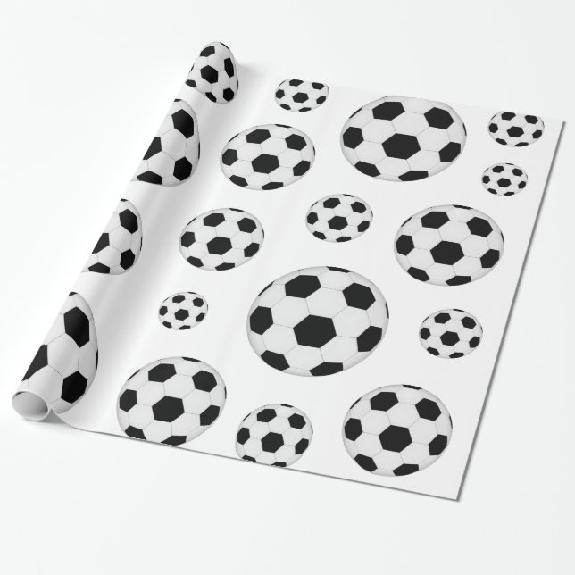 Soccer ball pattern wrapping paper (Unrolled)