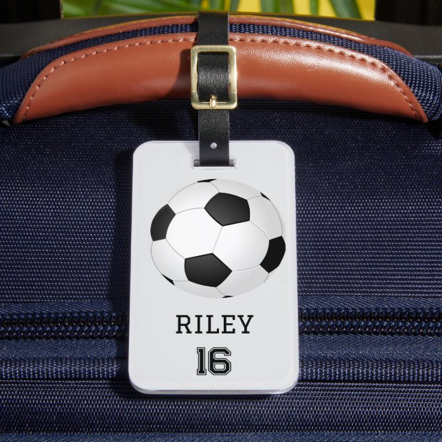 Soccer Ball Personalised Custom Team Bag Tag Gift (Front Insitu 2)