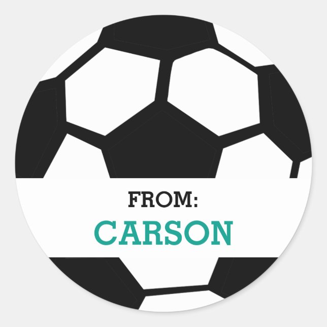 Soccer Ball Personalised From Sports Themed Party Classic Round Sticker (Front)