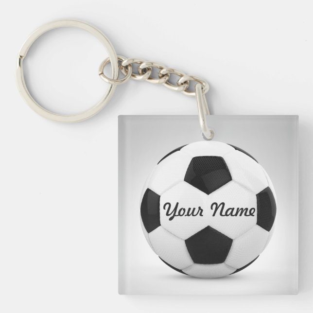 Soccer Ball Personalised Gift Ideas Key Ring (Front)