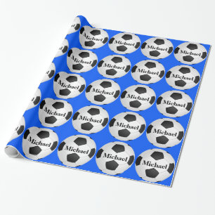 Soccer Ball Personalised Gift Wrapping Paper