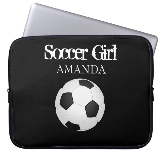 Soccer Ball Personalised Lap Top Cover Gift  (Front)