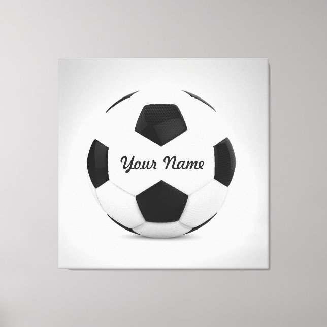 Soccer Ball Personalised Name Canvas Print (Front)