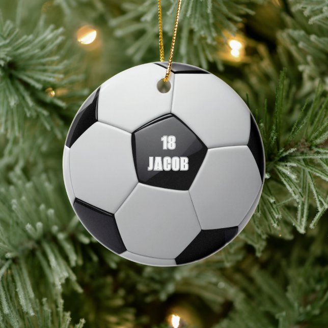 Soccer Ball Personalised Name Ornament (Tree)