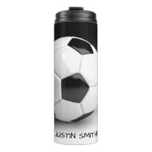 Soccer Ball Personalised Thermal Drink Tumbler