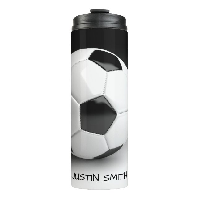 Soccer Ball Personalised Thermal Drink Tumbler (Front)