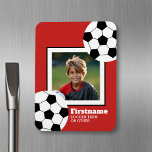 Soccer Ball Photo Add Your Name - Can Edit Colour Magnet<br><div class="desc">A modern and trendy design for any sports director or middle school coaches. It can also be used for any sports athlete.</div>