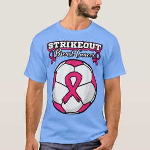 Soccer Ball Pink Awareness Ribbon Strikeout Breast T-Shirt