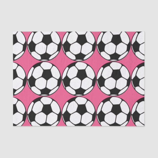 Soccer Ball Pink Girl's Birthday Party Tissue Paper (Front)