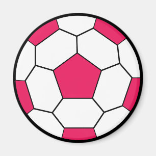 Soccer Ball Pink Magnet