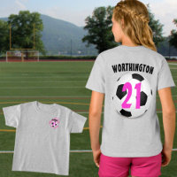 Soccer Ball Pink Text Front and Back Design