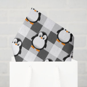 Soccer Ball Plaid Pattern In Black White and Grey Tissue Paper