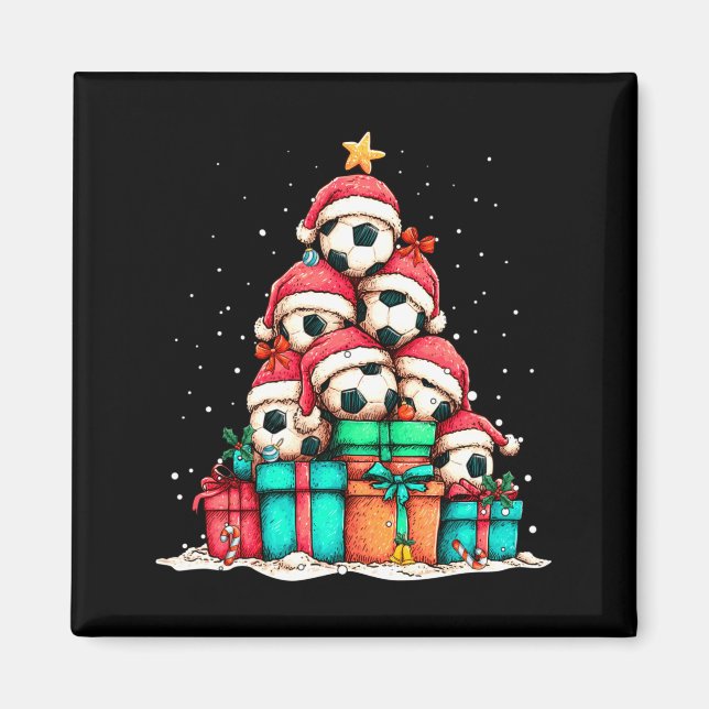 Soccer Ball Player Le Christmas Tree Xmas Long Sle Magnet (Front)