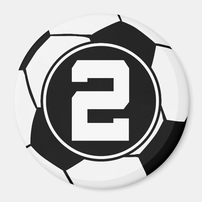 Soccer Ball Player Number 2 Stocking Stuffer Magnet (Front)