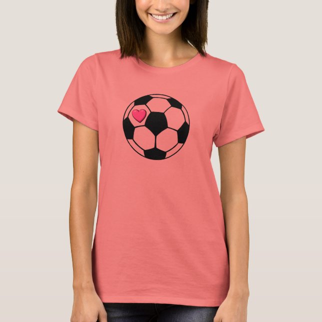 Soccer Ball (Pnk Hrt) T-Shirt (Front)