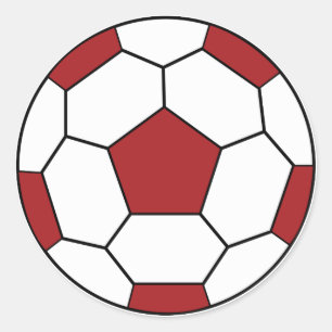 Soccer Ball Red Sticker
