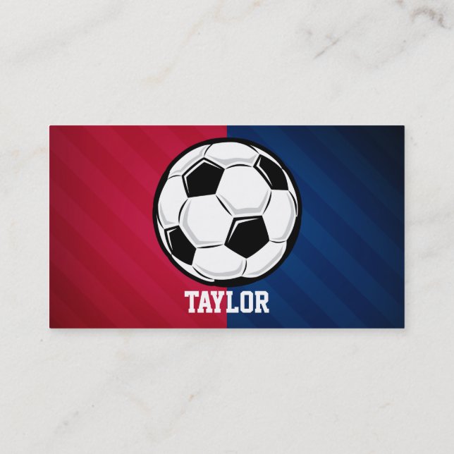 Soccer Ball; Red, White, and Blue Business Card (Back)