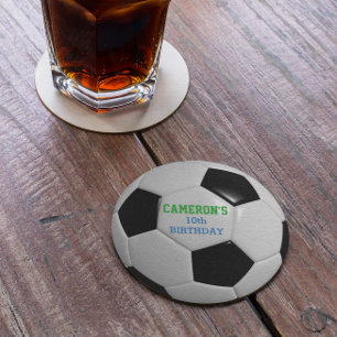 Soccer Ball Round Paper Coaster