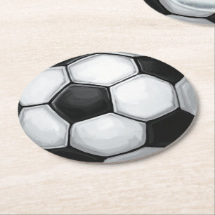 Soccer Ball Round Paper Coaster