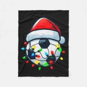 Soccer Ball Santa Hat Xmas Pajamas Players Toddler Fleece Blanket