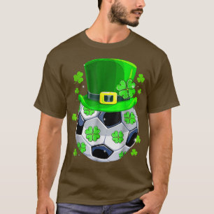 Soccer Ball Shamrock Funny Irish St Patrick Day  T-Shirt