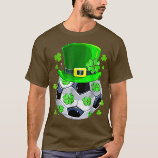 Soccer Ball Shamrock Funny Irish St Patrick Day  T-Shirt