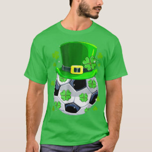Soccer Ball Shamrock Funny Irish St Patrick Day T-Shirt