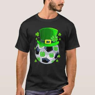 Soccer Ball Shamrock Funny Irish St Patrick Day T-Shirt