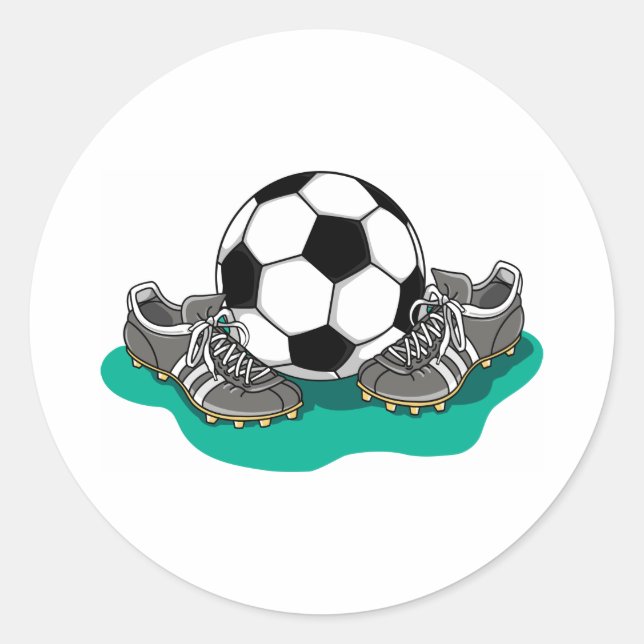Soccer Ball Shoes Classic Round Sticker (Front)