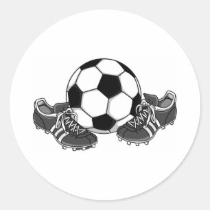 Soccer Ball Shoes Classic Round Sticker
