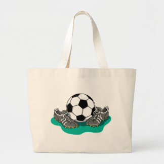 Soccer Ball Shoes Large Tote Bag