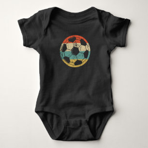 Soccer Ball Silhouette Retro Sports Baby Bodysuit