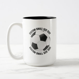 Soccer Ball & Small Text BLACK 15oz Custom Two-Tone Coffee Mug