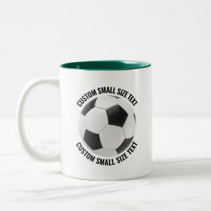 Soccer Ball & Small Text HUNTER GREEN 11oz Custom Two-Tone Coffee Mug