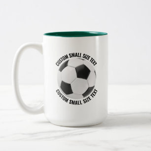 Soccer Ball & Small Text HUNTER GREEN 15oz Custom Two-Tone Coffee Mug