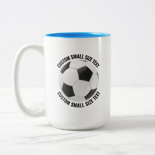 Soccer Ball & Small Text LIGHT BLUE 15oz Custom Two-Tone Coffee Mug