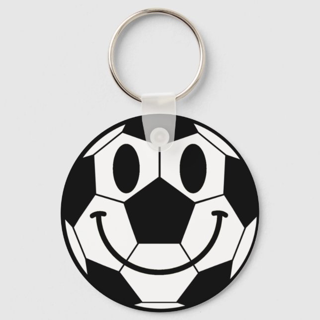 Soccer Ball Smile Face Key Ring (Front)