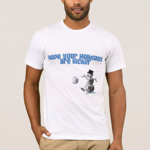 Soccer Ball Snowman Christmas T-Shirt