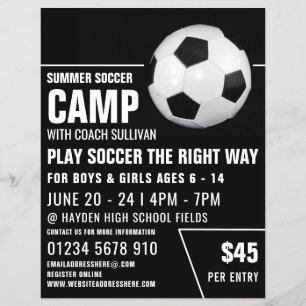 Soccer Ball, Soccer Camp Advertising Flyer