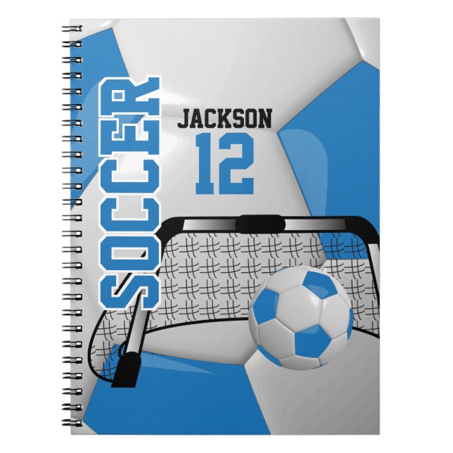Soccer Ball ⚽ Sport - Blue and White   Notebook (Front)
