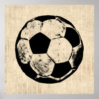 Soccer Ball Sports Art Vintage Soccer