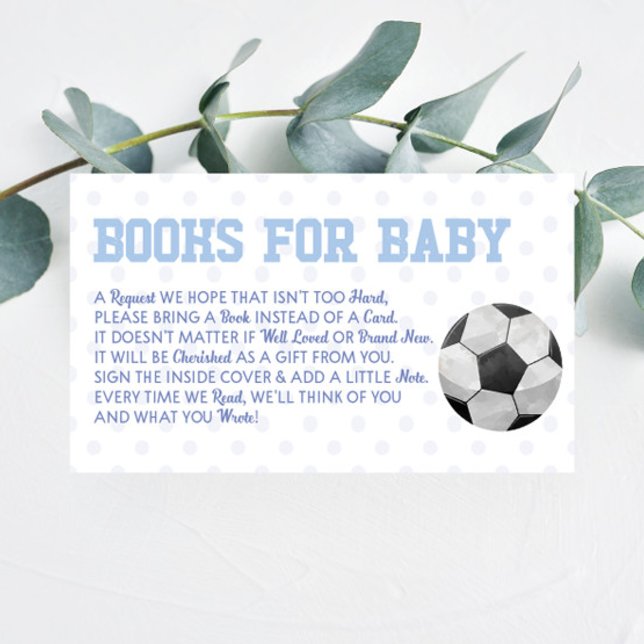 Soccer Ball Sports Baby Shower Books For Baby Card (Creator Uploaded)